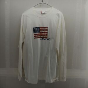 Vintage Levis SF Long Sleeve USA American Flag Long Sleeve Shirt Mens L July 4th